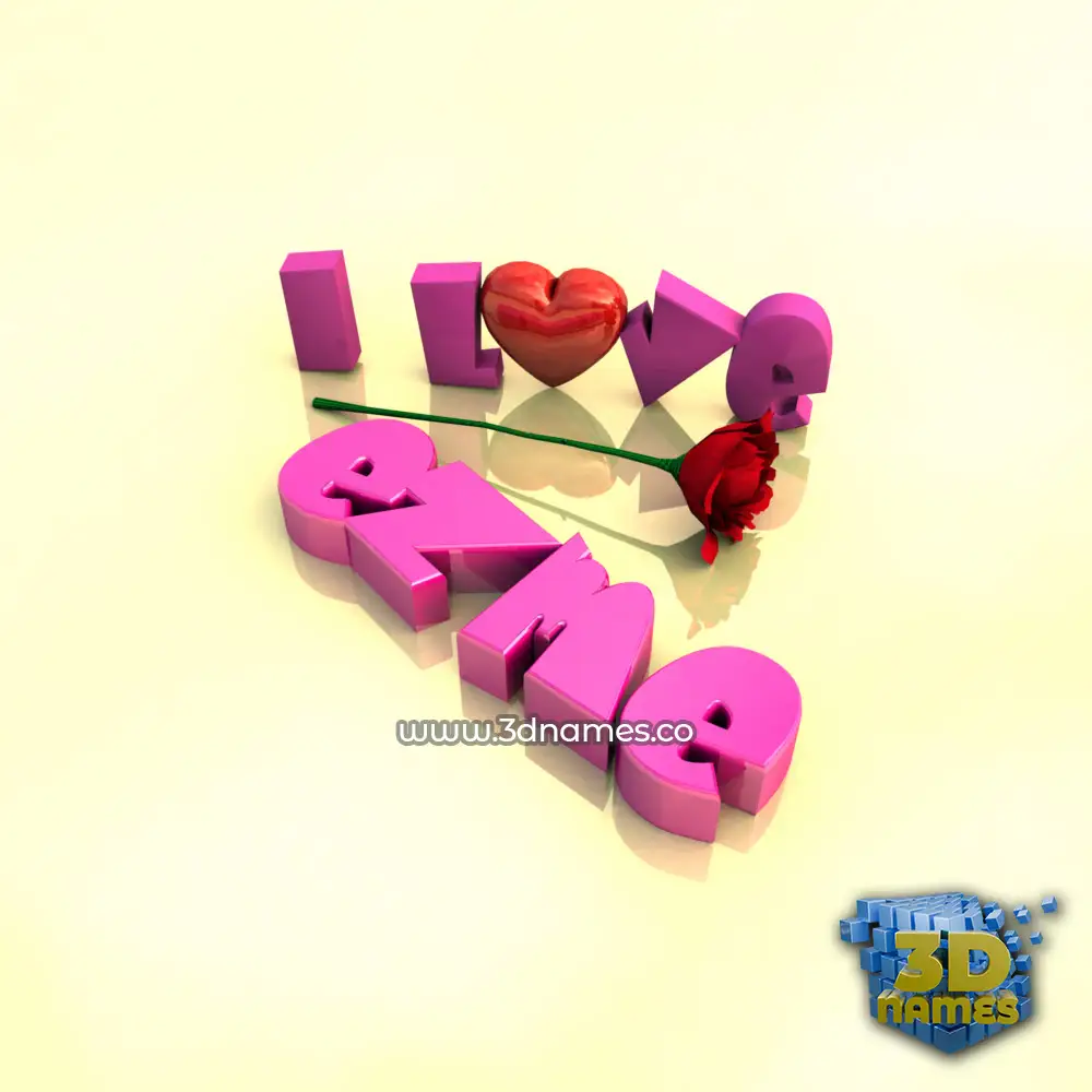 ezme in I Love ??? style - 3D name wallpaper