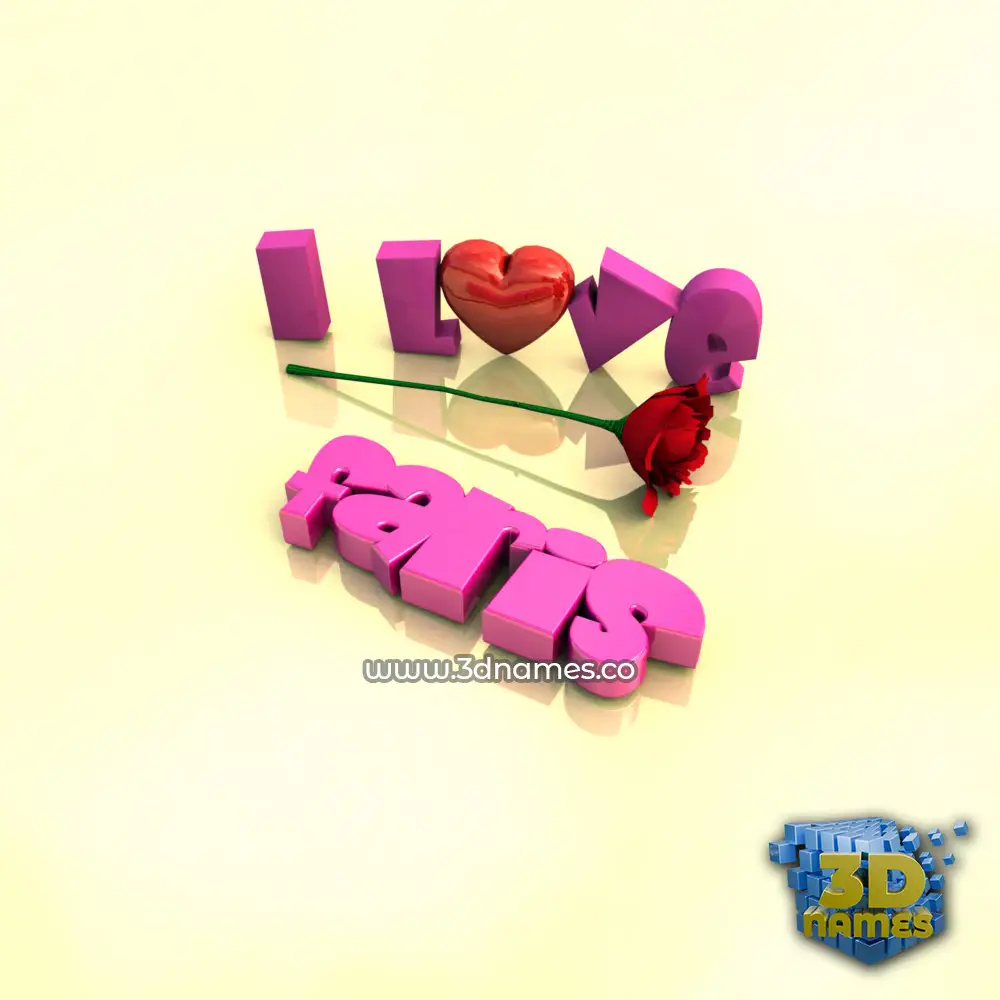 faris in I Love ??? style - 3D name wallpaper