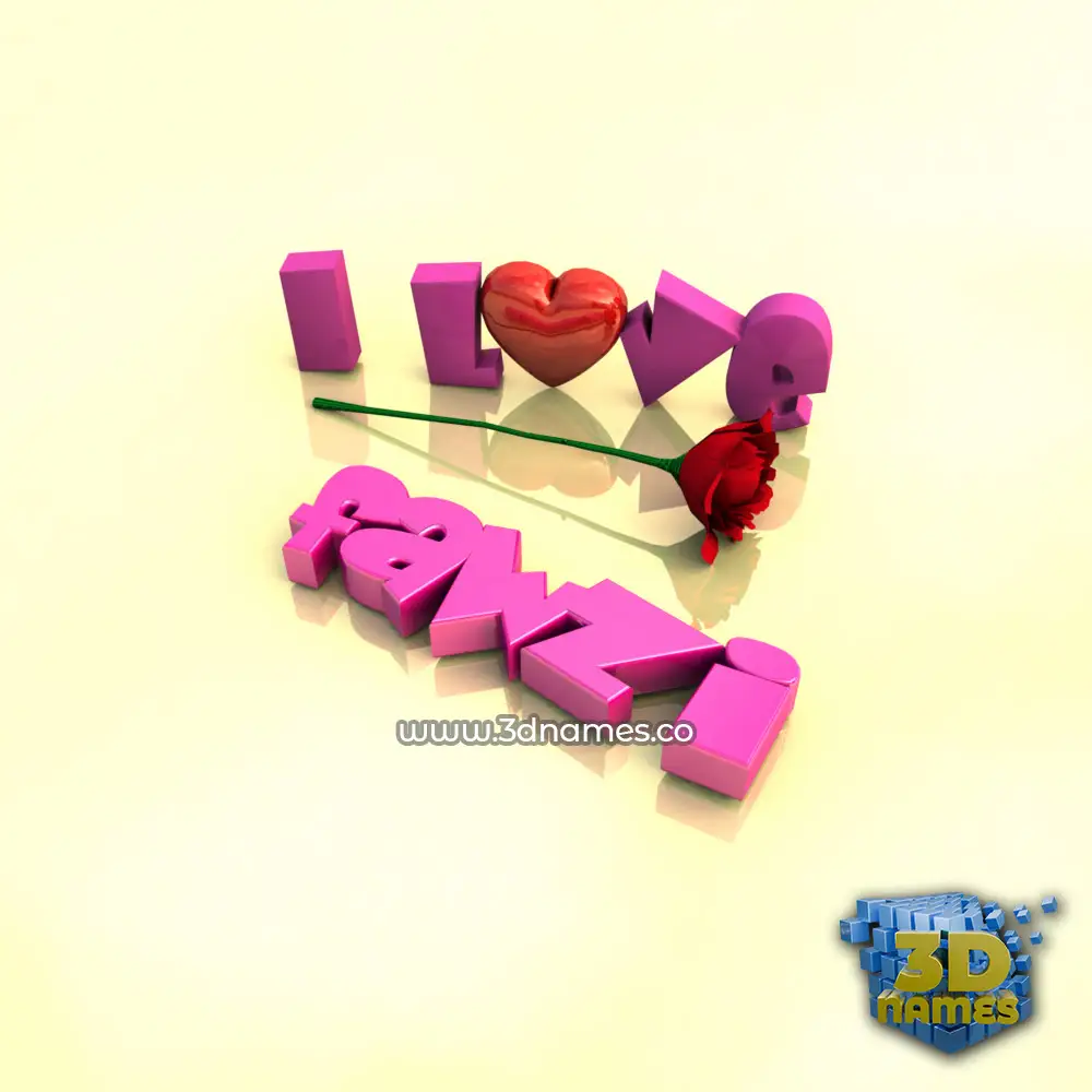 fawzi in I Love ??? style - 3D name wallpaper