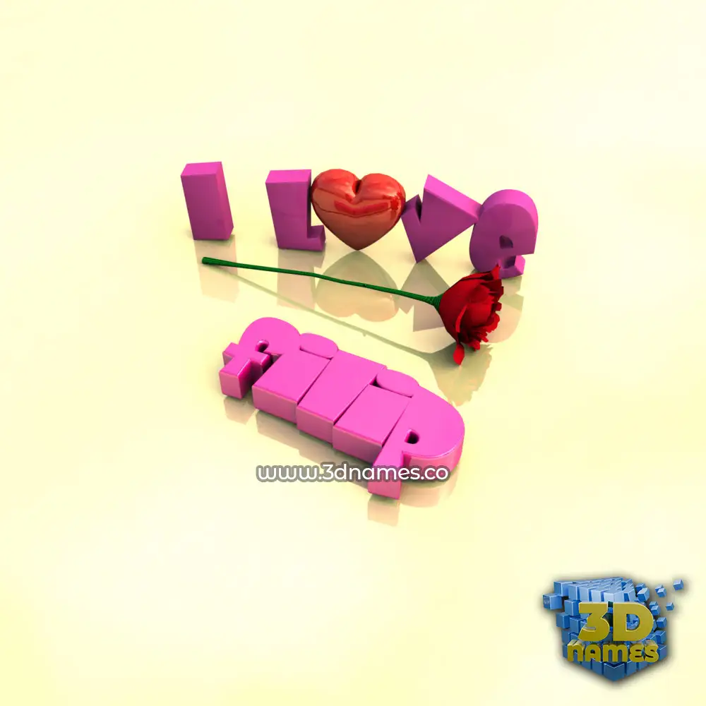 filip in I Love ??? style - 3D name wallpaper