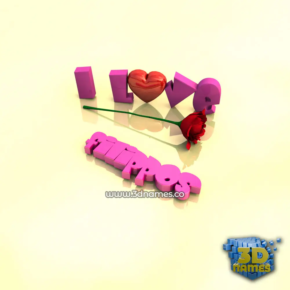filippos in I Love ??? style - 3D name wallpaper