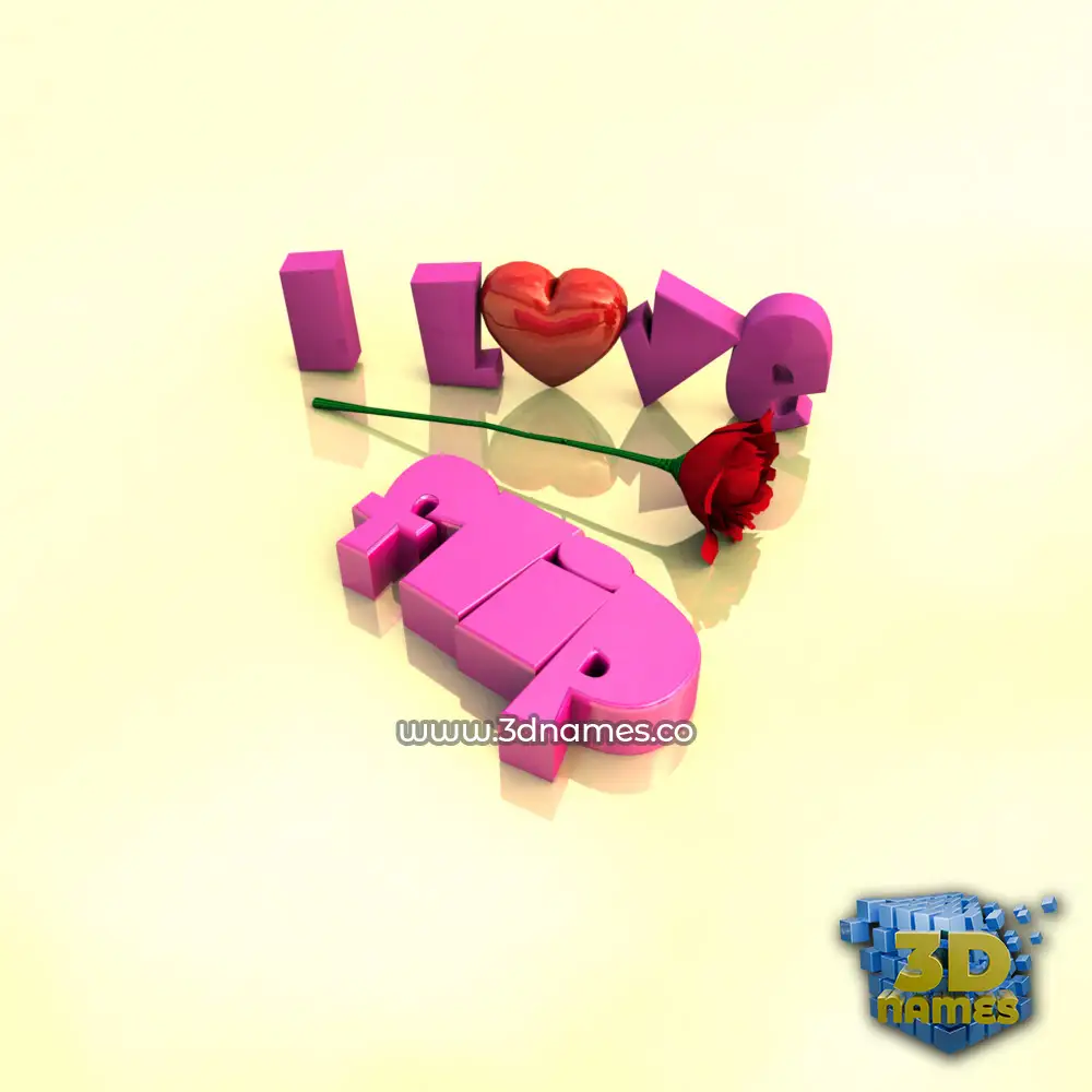 flip in I Love ??? style - 3D name wallpaper
