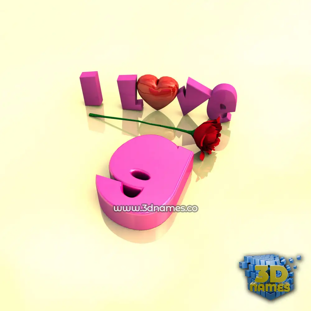 g in I Love ??? style - 3D name wallpaper