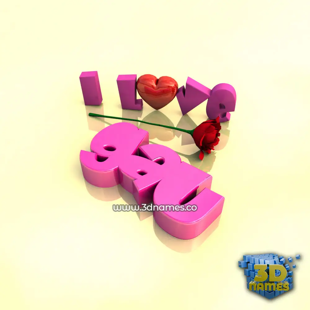 gau in I Love ??? style - 3D name wallpaper