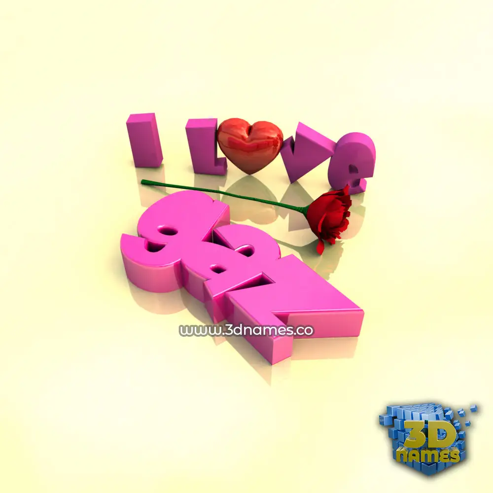 gaz in I Love ??? style - 3D name wallpaper