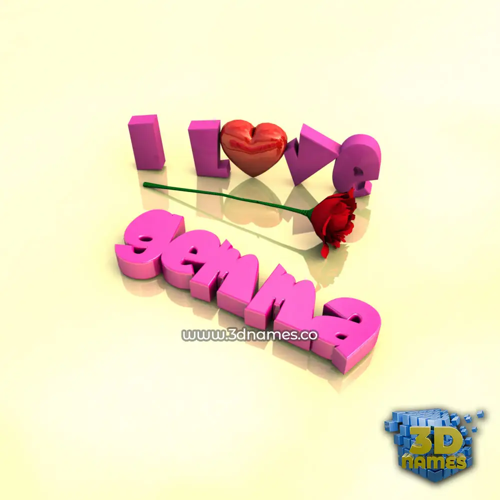 gemma in I Love ??? style - 3D name wallpaper