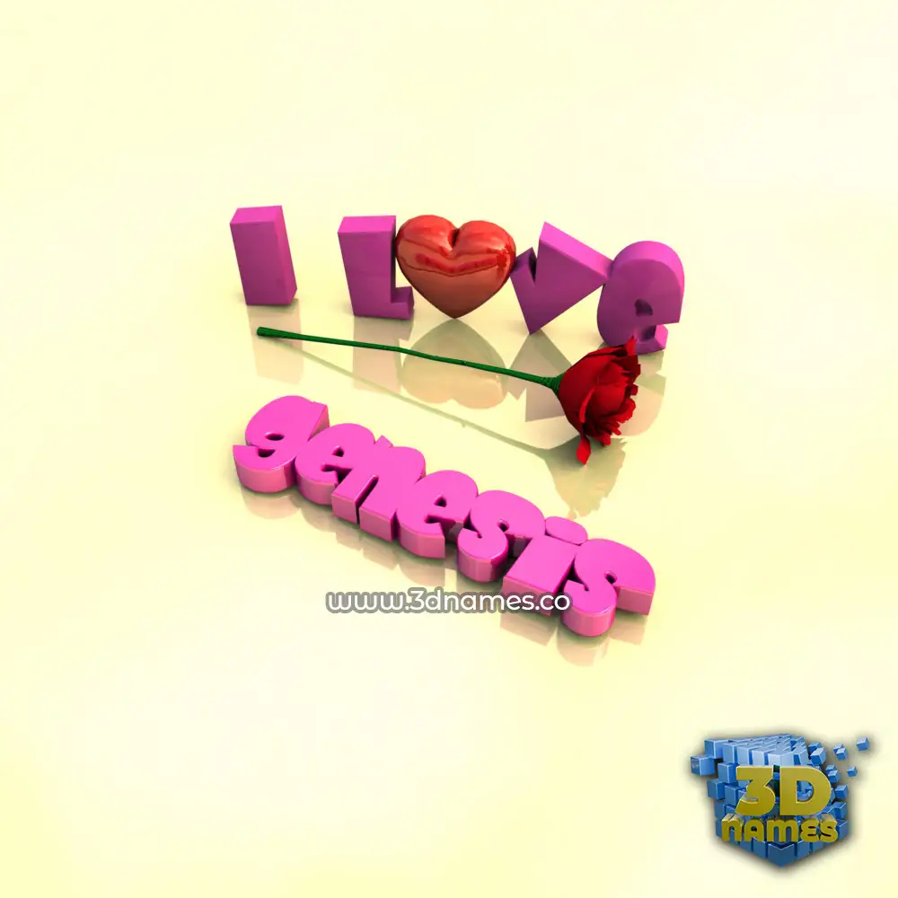 genesis in I Love ??? style - 3D name wallpaper