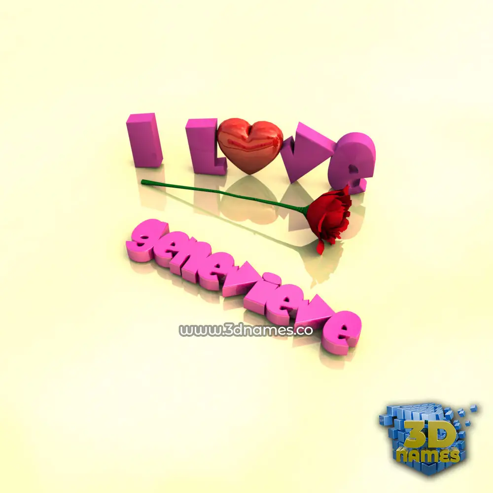 genevieve in I Love ??? style - 3D name wallpaper