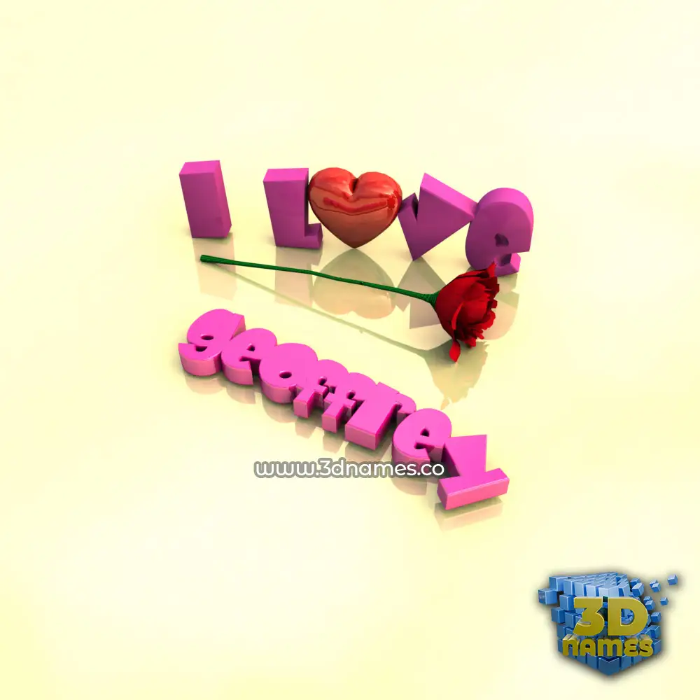 geoffrey in I Love ??? style - 3D name wallpaper