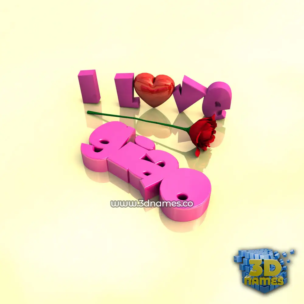 giao in I Love ??? style - 3D name wallpaper