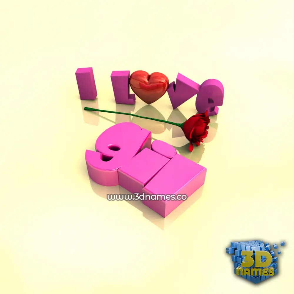 gil in I Love ??? style - 3D name wallpaper