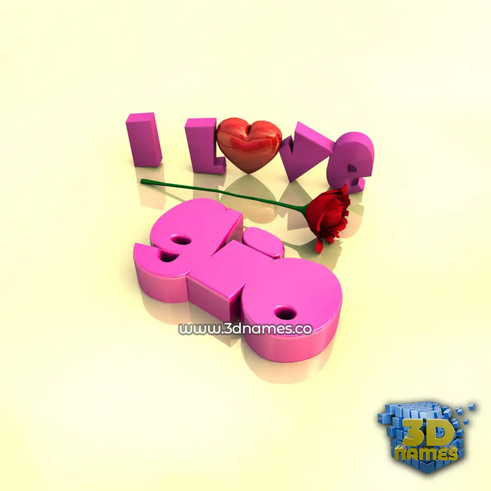 gio in I Love ??? style - 3D name wallpaper