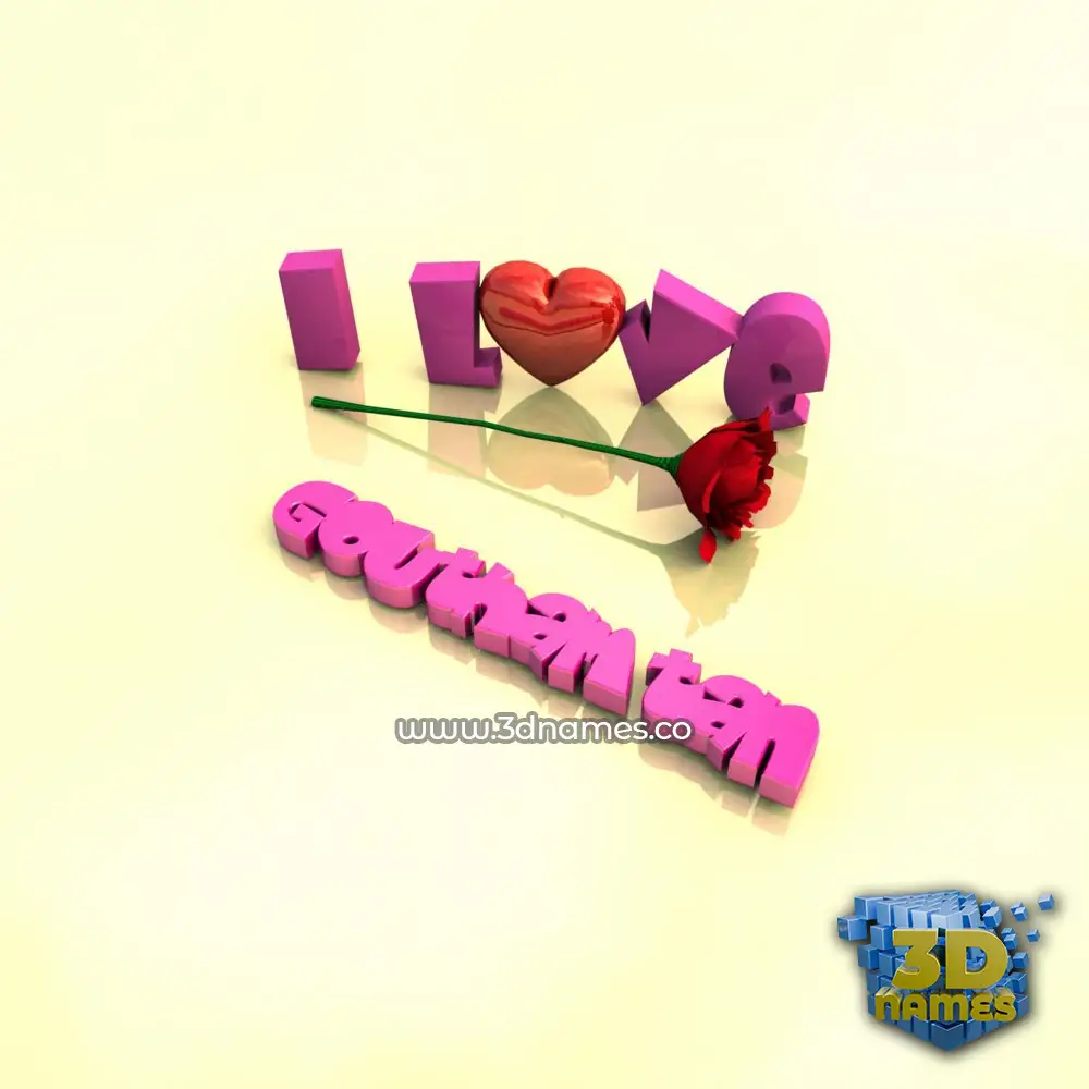 gouthamtan in I Love ??? style - 3D name wallpaper