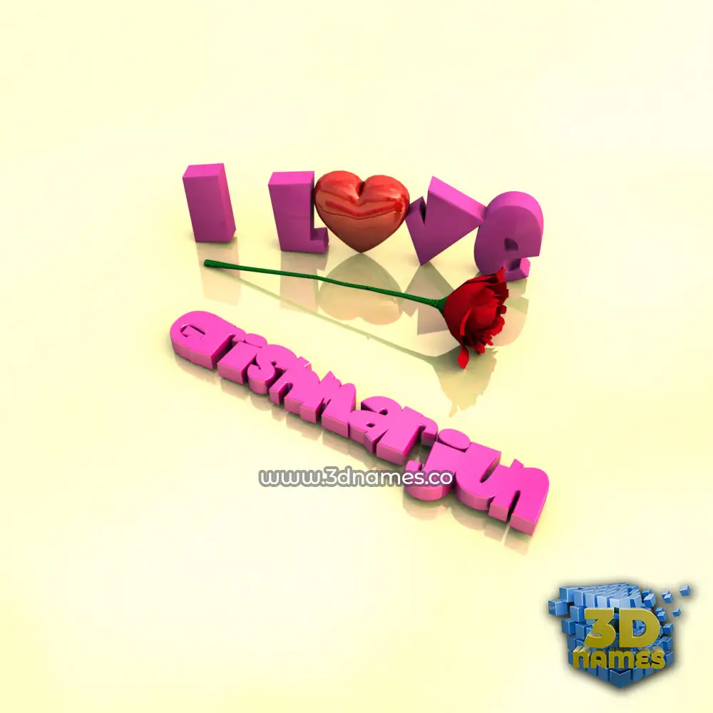 grishmarjun in I Love ??? style - 3D name wallpaper