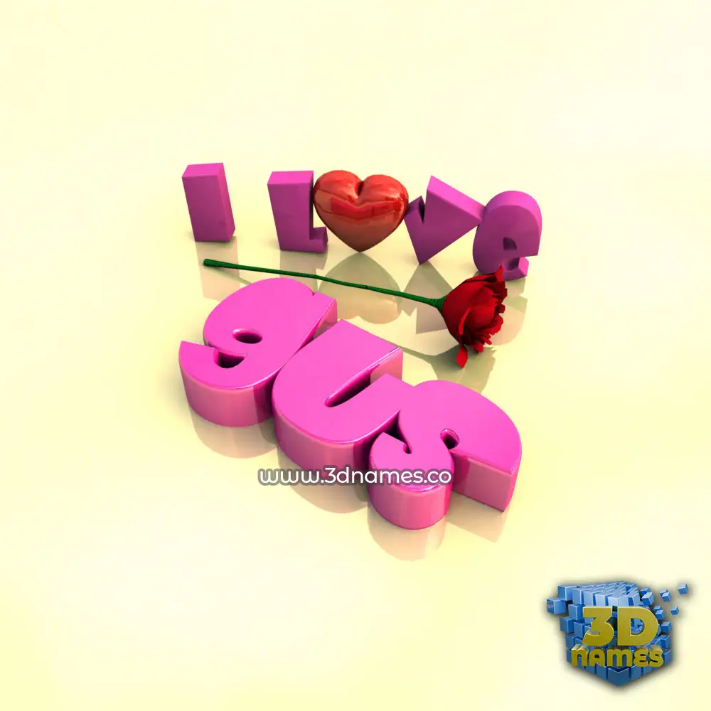 gus in I Love ??? style - 3D name wallpaper