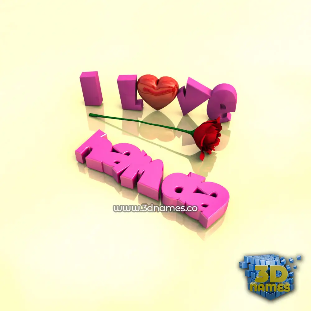 hamda in I Love ??? style - 3D name wallpaper