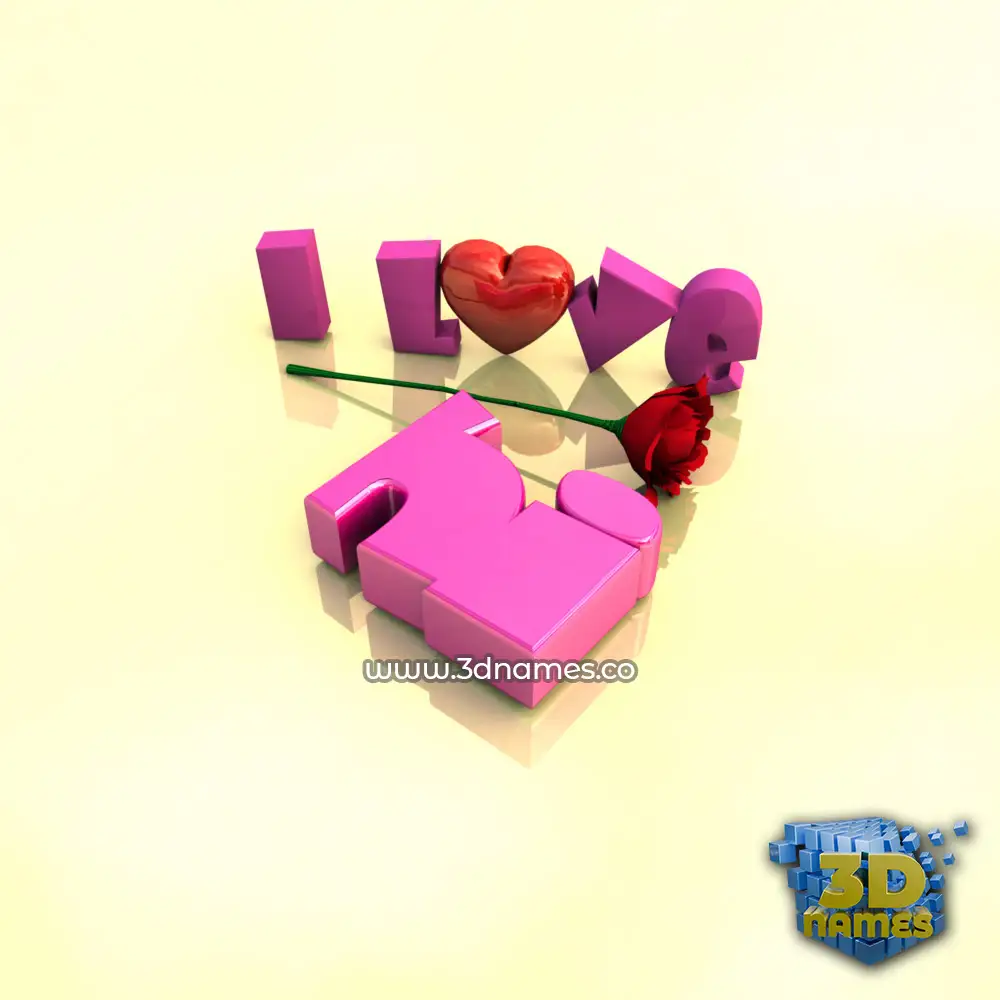 hi in I Love ??? style - 3D name wallpaper