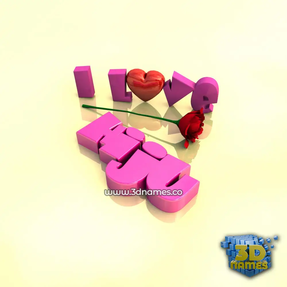 hiju in I Love ??? style - 3D name wallpaper
