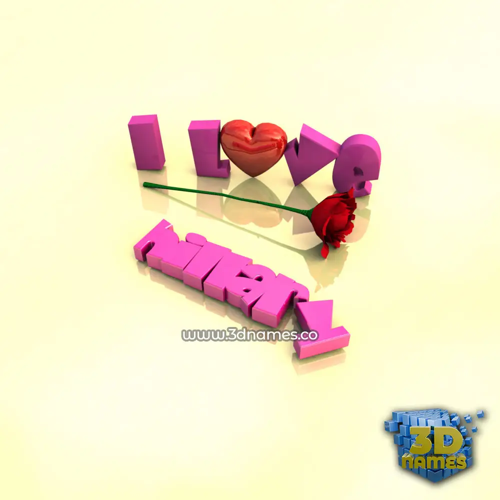 hillary in I Love ??? style - 3D name wallpaper