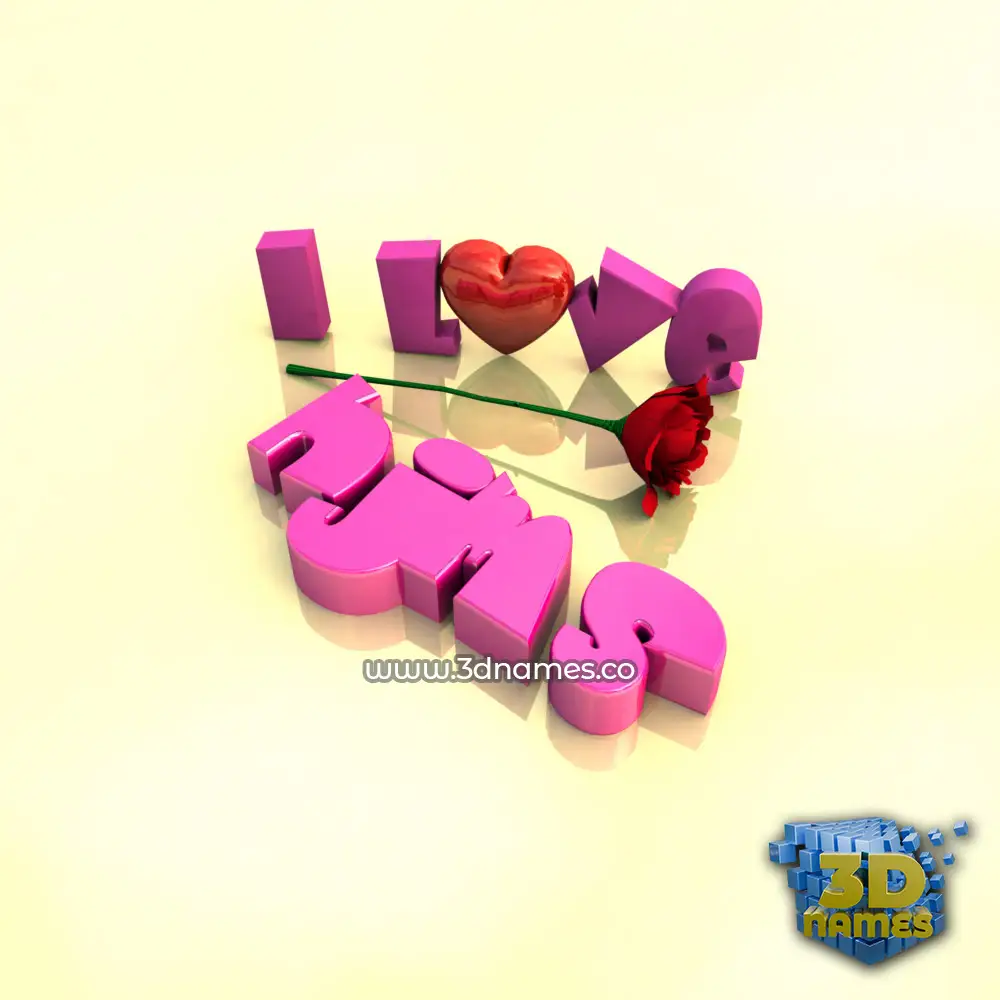 hjms in I Love ??? style - 3D name wallpaper