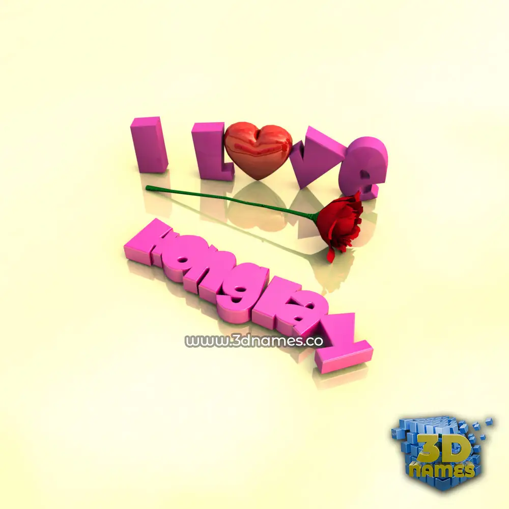 honglay in I Love ??? style - 3D name wallpaper