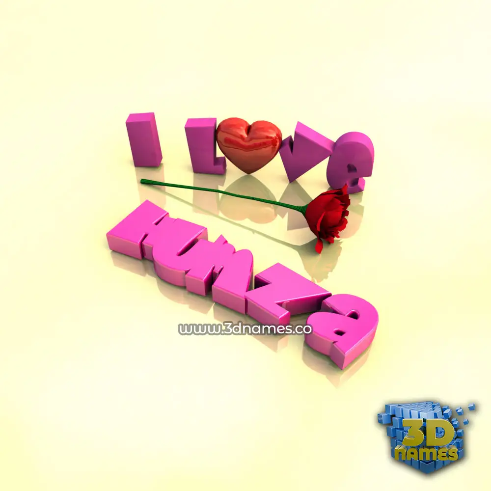 humza in I Love ??? style - 3D name wallpaper