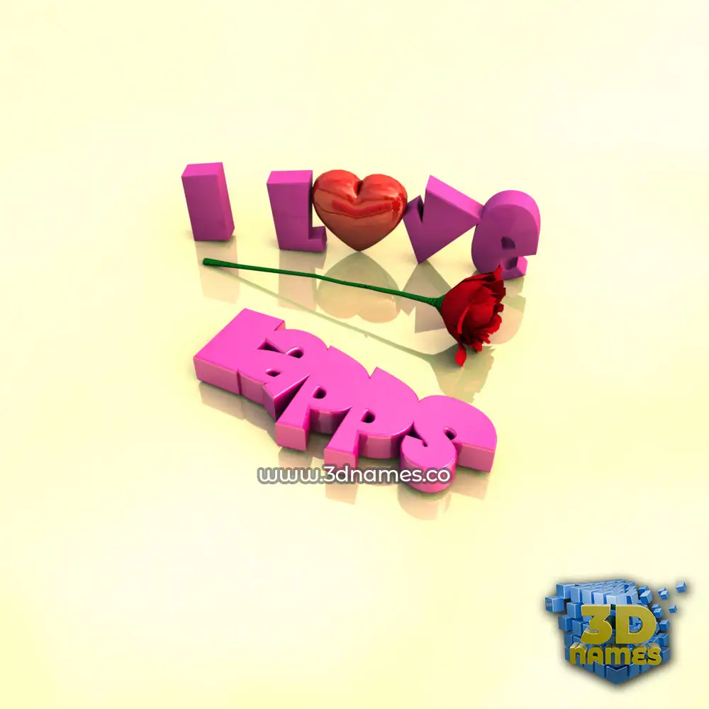 iapps in I Love ??? style - 3D name wallpaper