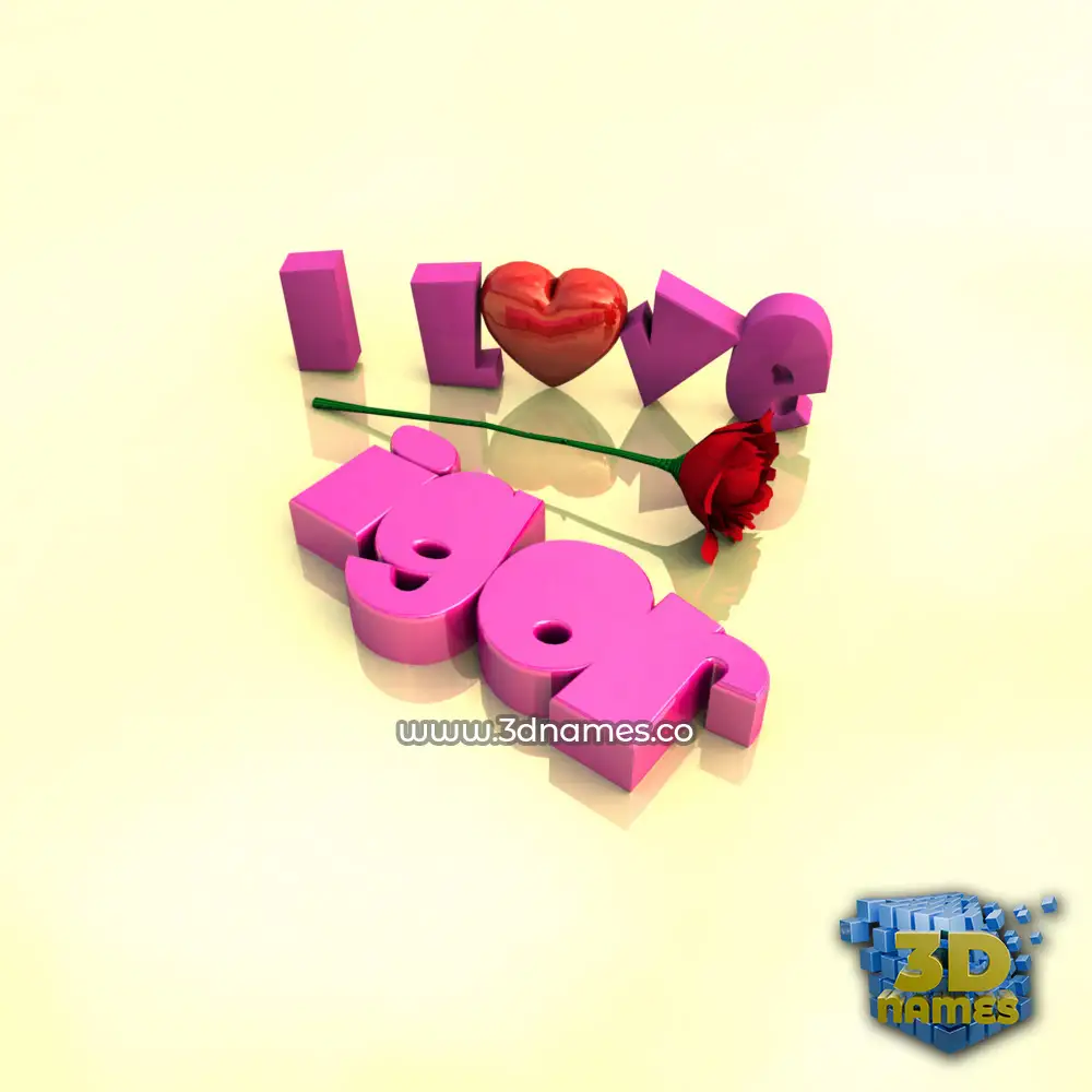 igor in I Love ??? style - 3D name wallpaper