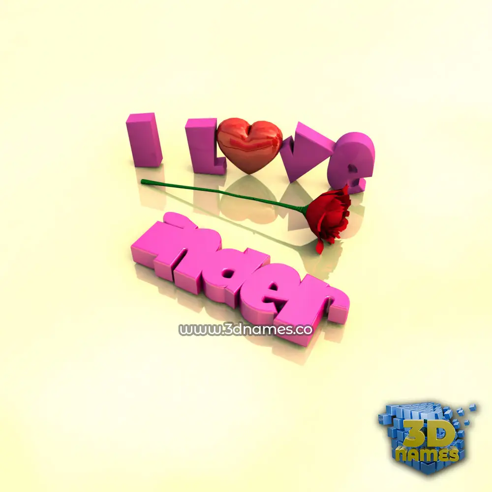 inder in I Love ??? style - 3D name wallpaper