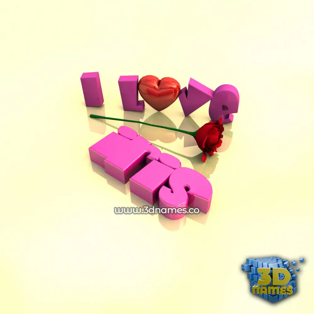 iris in I Love ??? style - 3D name wallpaper