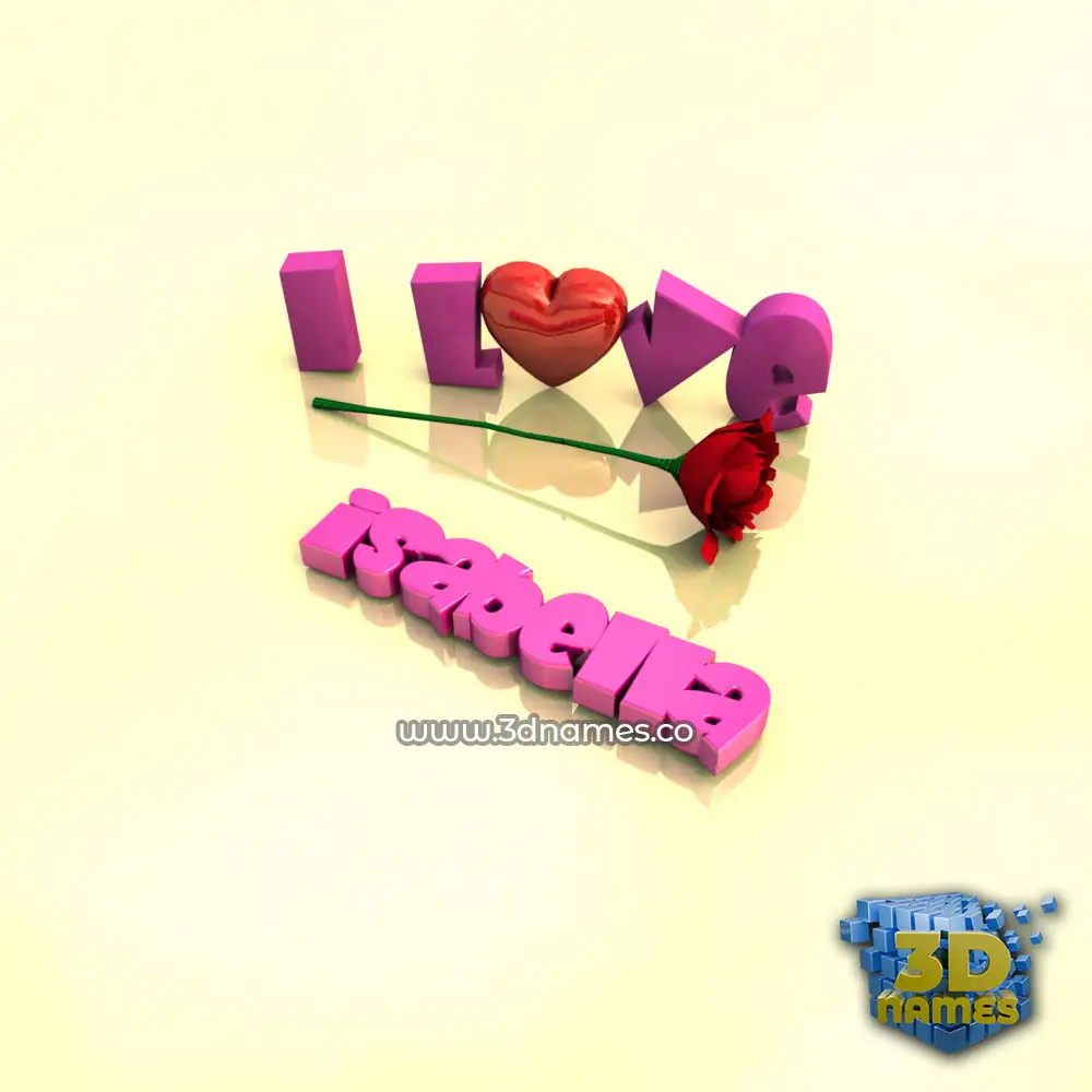 isabella in I Love ??? style - 3D name wallpaper