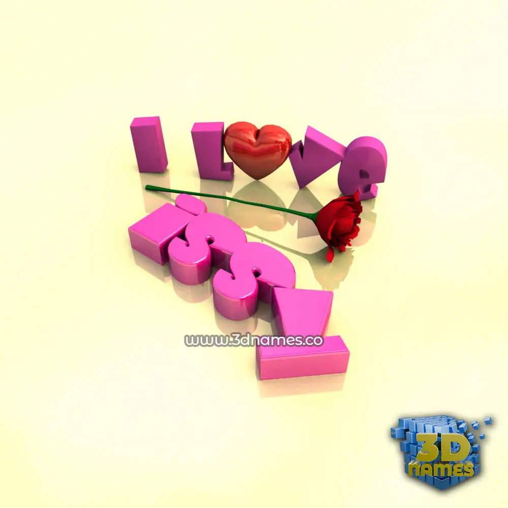 issy in I Love ??? style - 3D name wallpaper