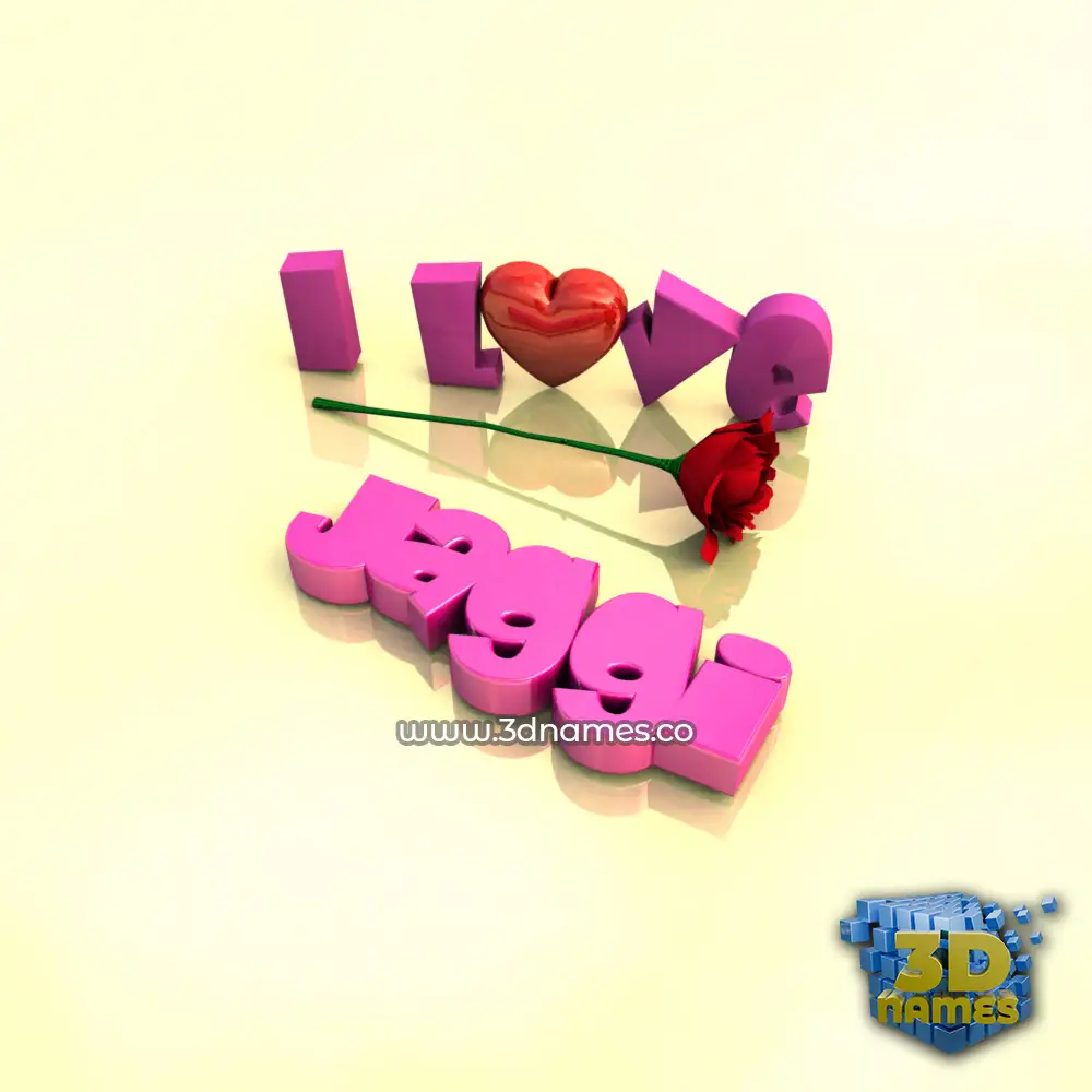 jaggi in I Love ??? style - 3D name wallpaper