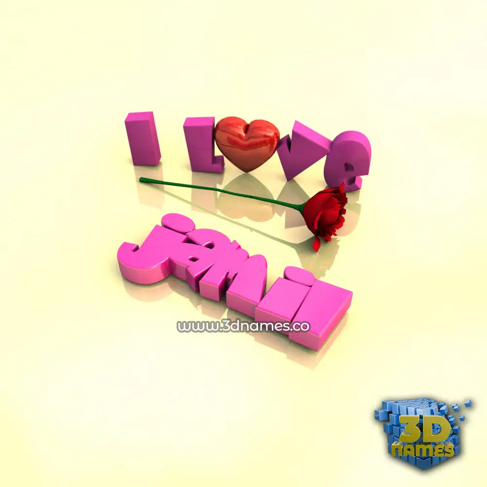 jamil in I Love ??? style - 3D name wallpaper