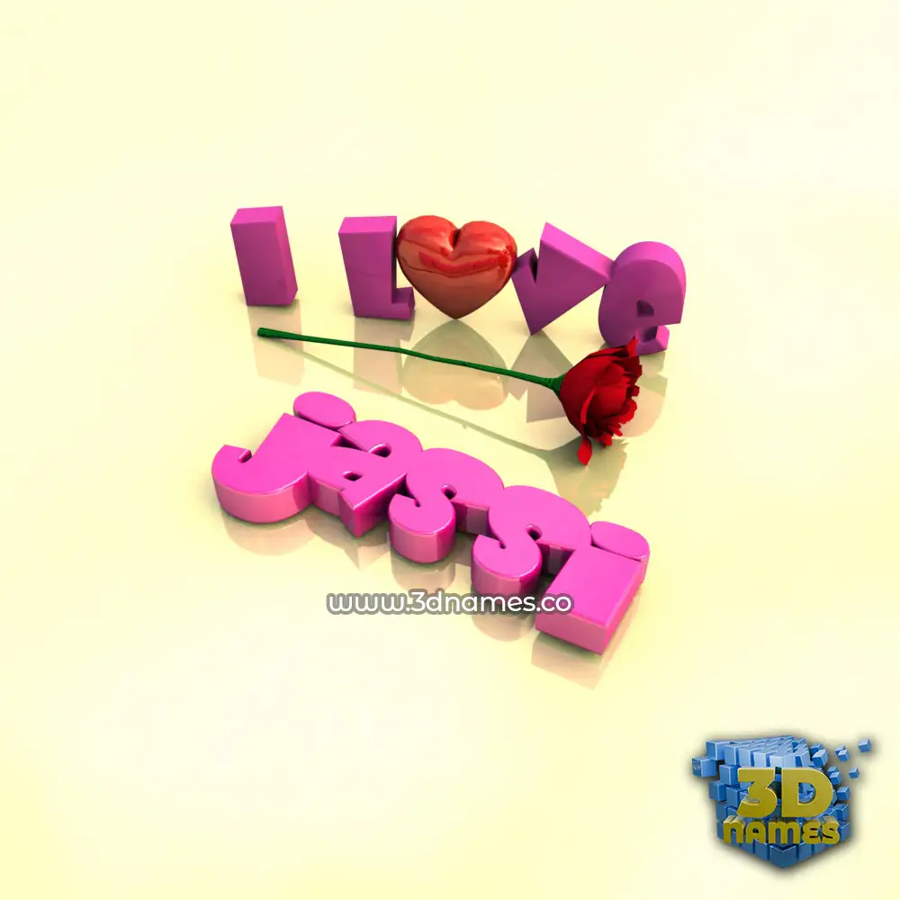 jassi in I Love ??? style - 3D name wallpaper