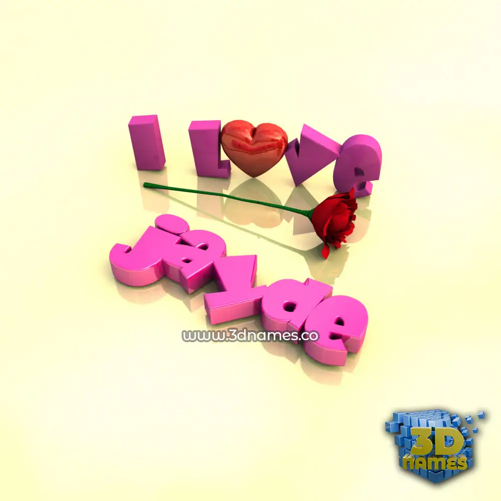 jayde in I Love ??? style - 3D name wallpaper