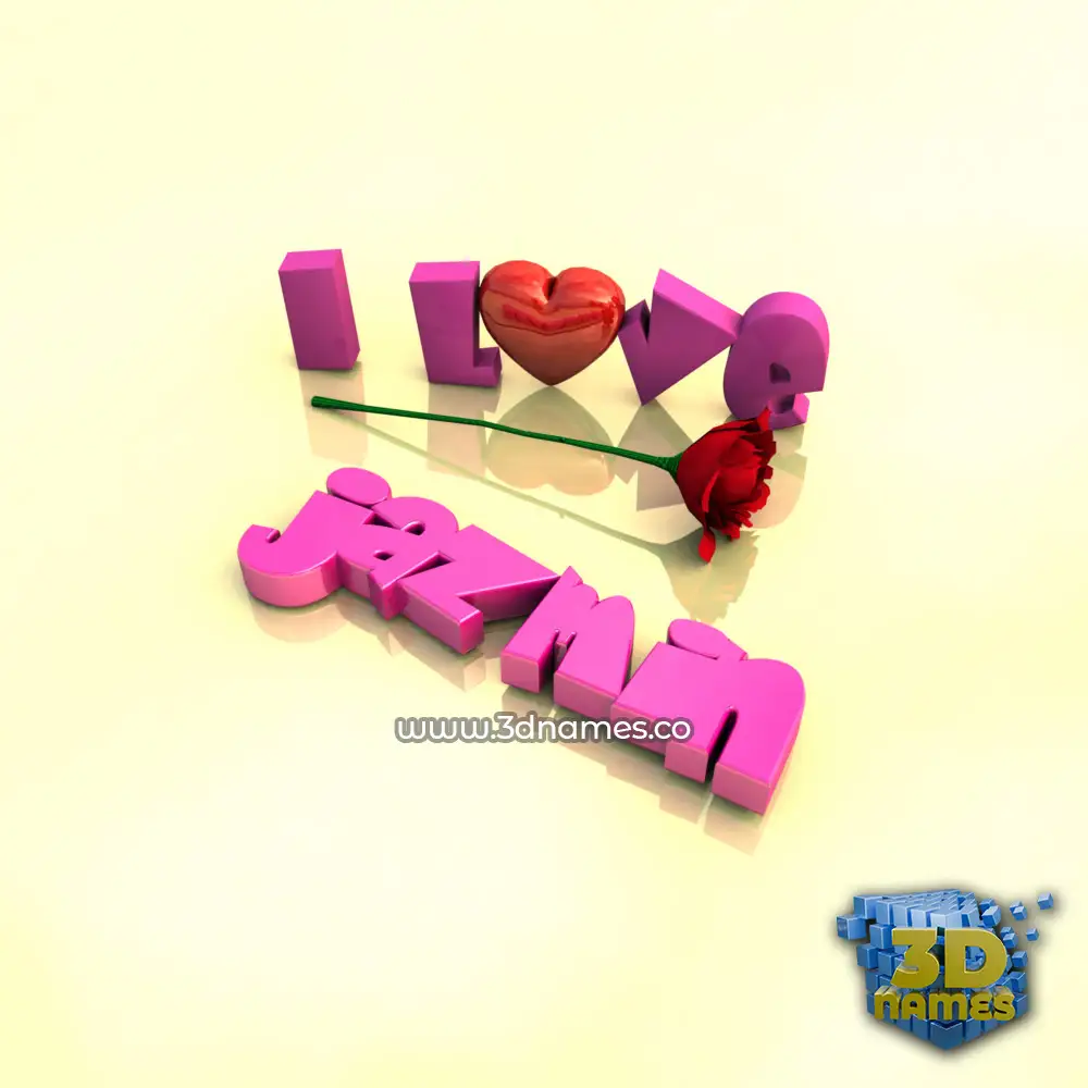 jazmin in I Love ??? style - 3D name wallpaper
