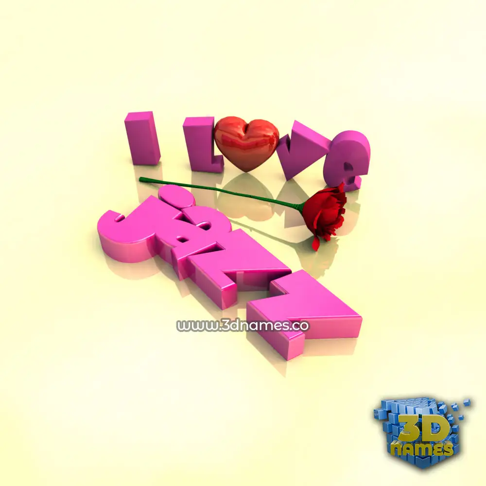 jazz in I Love ??? style - 3D name wallpaper