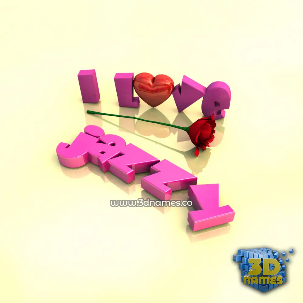jazzy in I Love ??? style - 3D name wallpaper