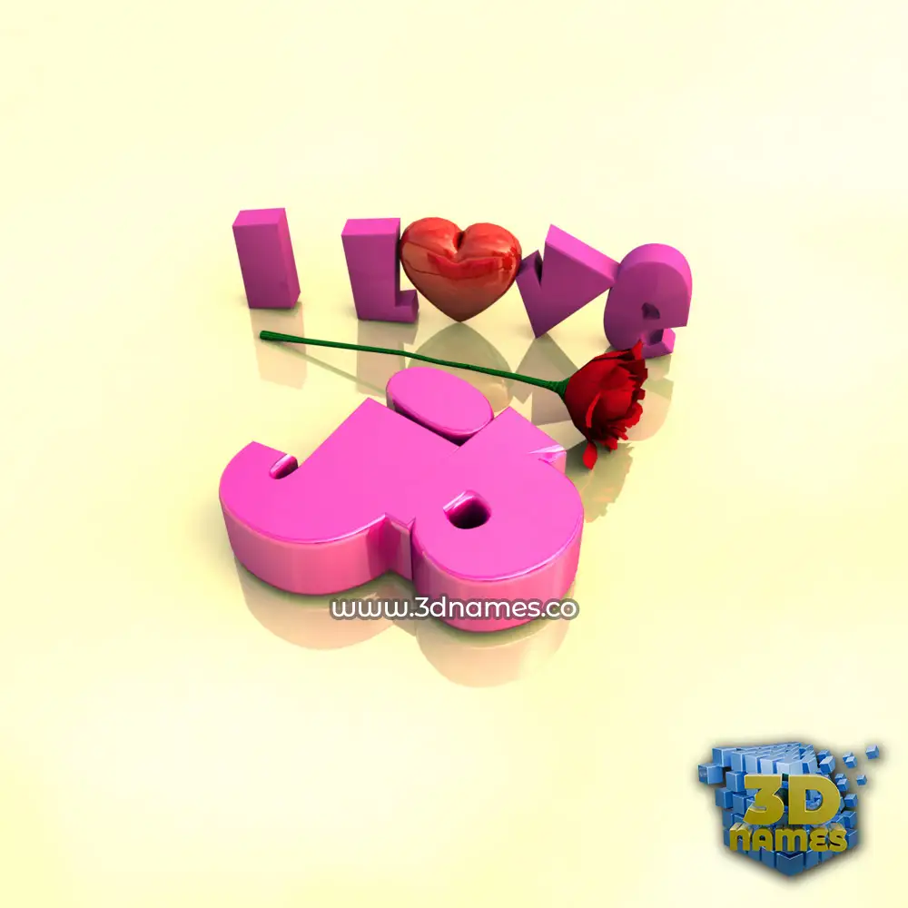 jb in I Love ??? style - 3D name wallpaper