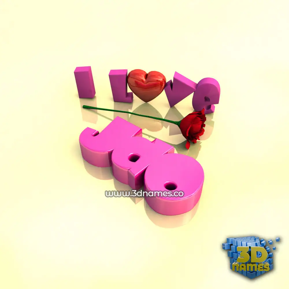 jdo in I Love ??? style - 3D name wallpaper