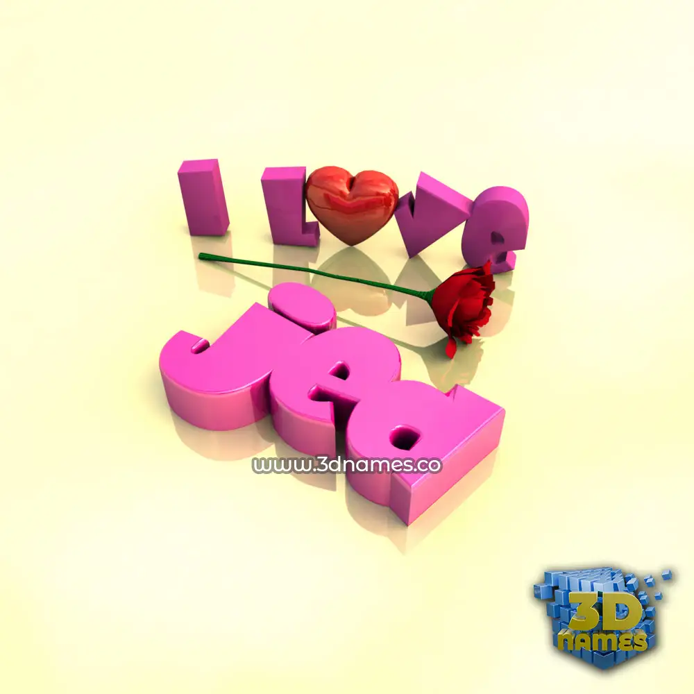 jed in I Love ??? style - 3D name wallpaper