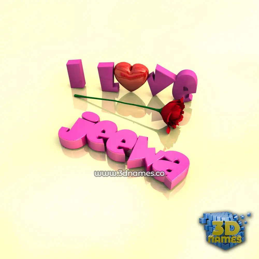 jeewa in I Love ??? style - 3D name wallpaper