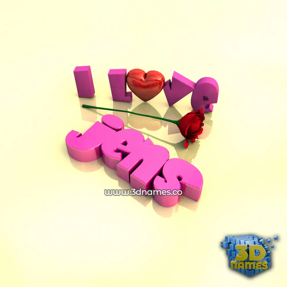 jens in I Love ??? style - 3D name wallpaper