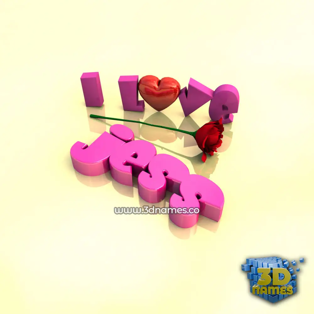 jess in I Love ??? style - 3D name wallpaper