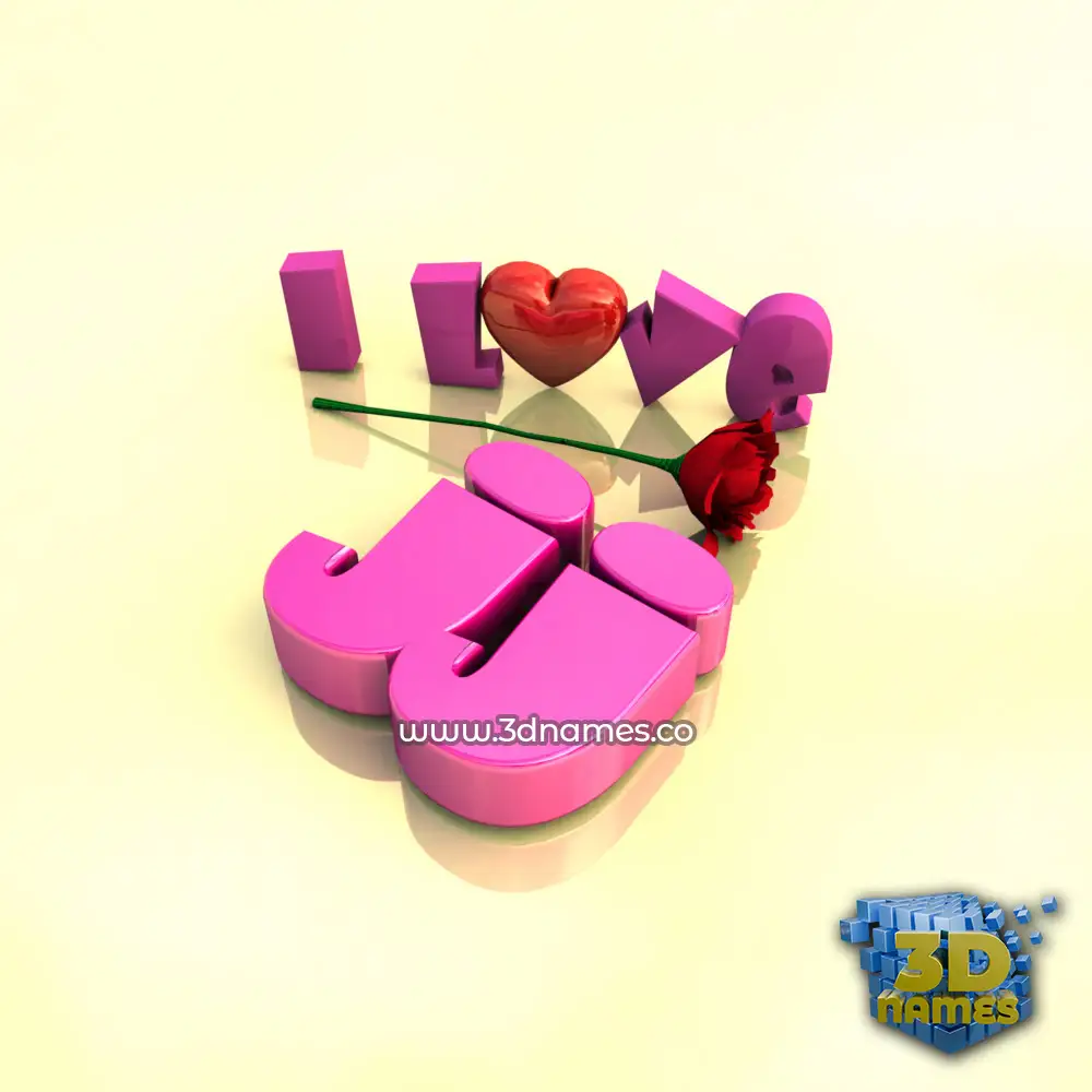 jj in I Love ??? style - 3D name wallpaper