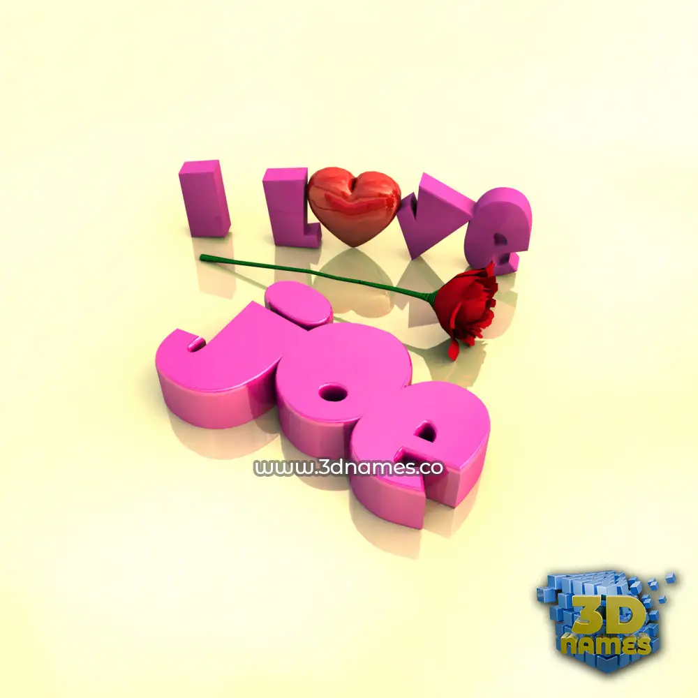 joe in I Love ??? style - 3D name wallpaper