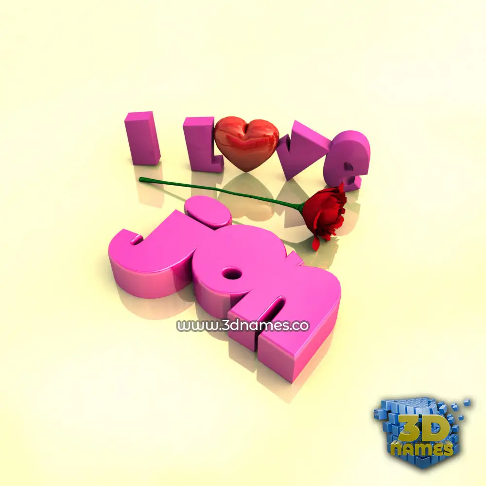 jon in I Love ??? style - 3D name wallpaper