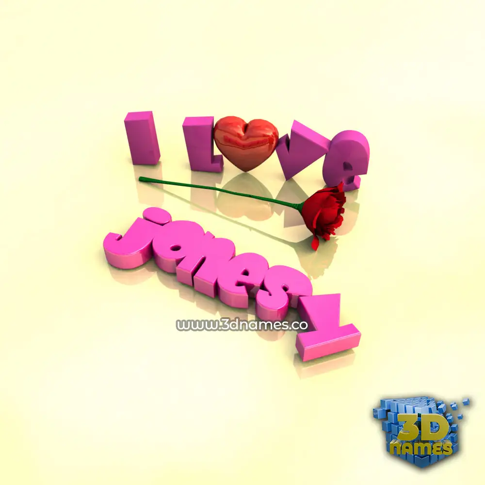 jonesy in I Love ??? style - 3D name wallpaper