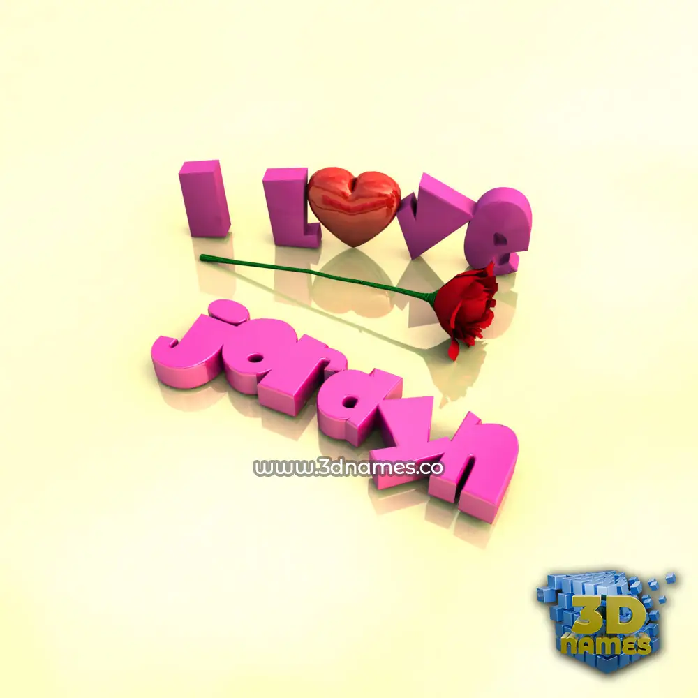 jordyn in I Love ??? style - 3D name wallpaper
